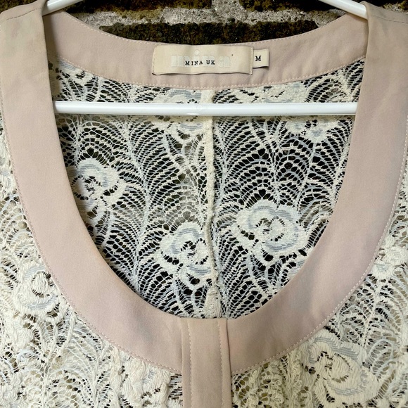 NWOT Mina Uk boho lace top size medium - Picture 3 of 5